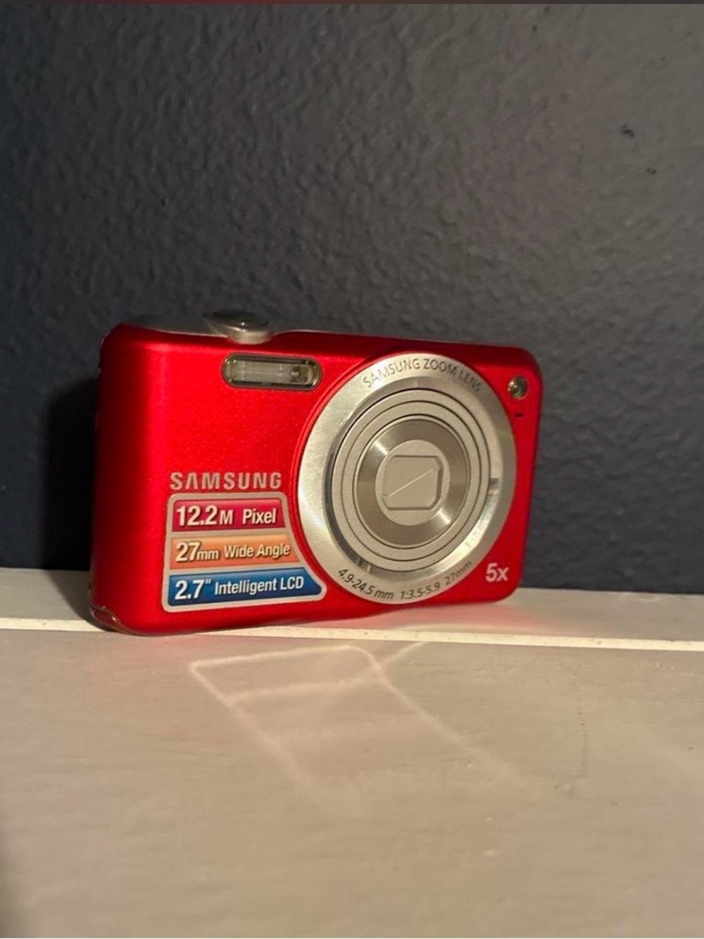 Samsung Red Compact Digital Camera with Silver Lens Trim